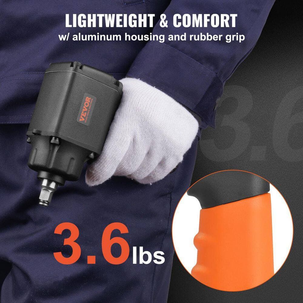 VEVOR Air Impact Wrench, 3/8-In Drive Impact Gun, Up to 690 ft-lbs Nut-Busting Torque, Lightweight for Auto Repair Maintenance (3)
