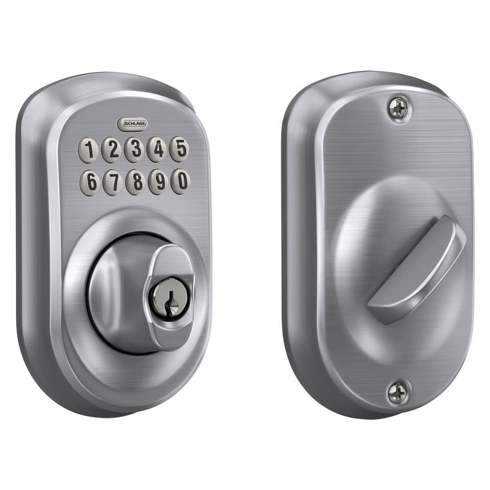 Schlage Plymouth Satin Chrome Electronic Keypad Deadbolt
