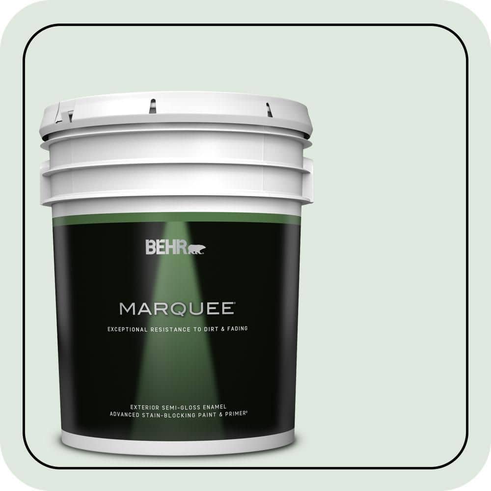 BEHR MARQUEE 5 gal. #460E-1 Meadow Light Semi-Gloss Enamel Exterior Paint & Primer (1)
