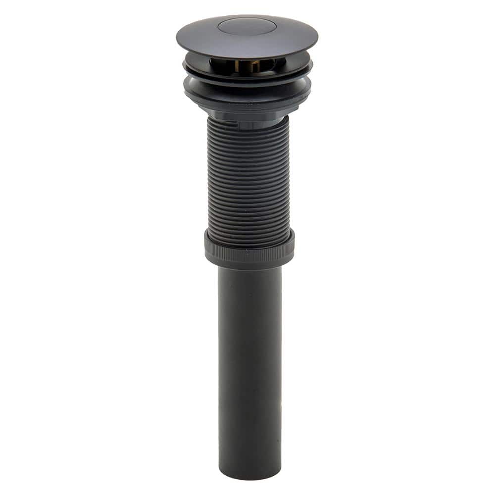 PF WaterWorks 2-in-1 Brass Sink Drain - Push Drain, Matte Black