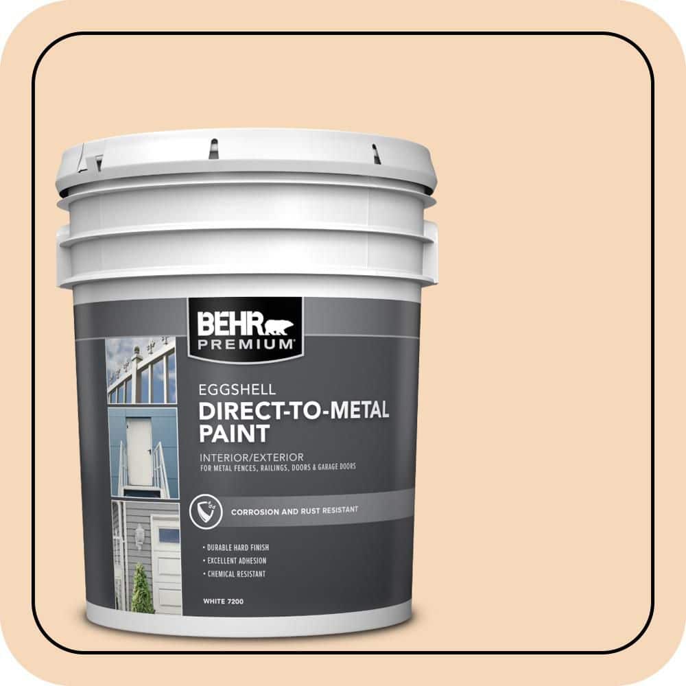 BEHR PREMIUM 5 gal. #PPU4-11 Porcelain Peach Eggshell Direct to Metal Interior/Exterior Paint