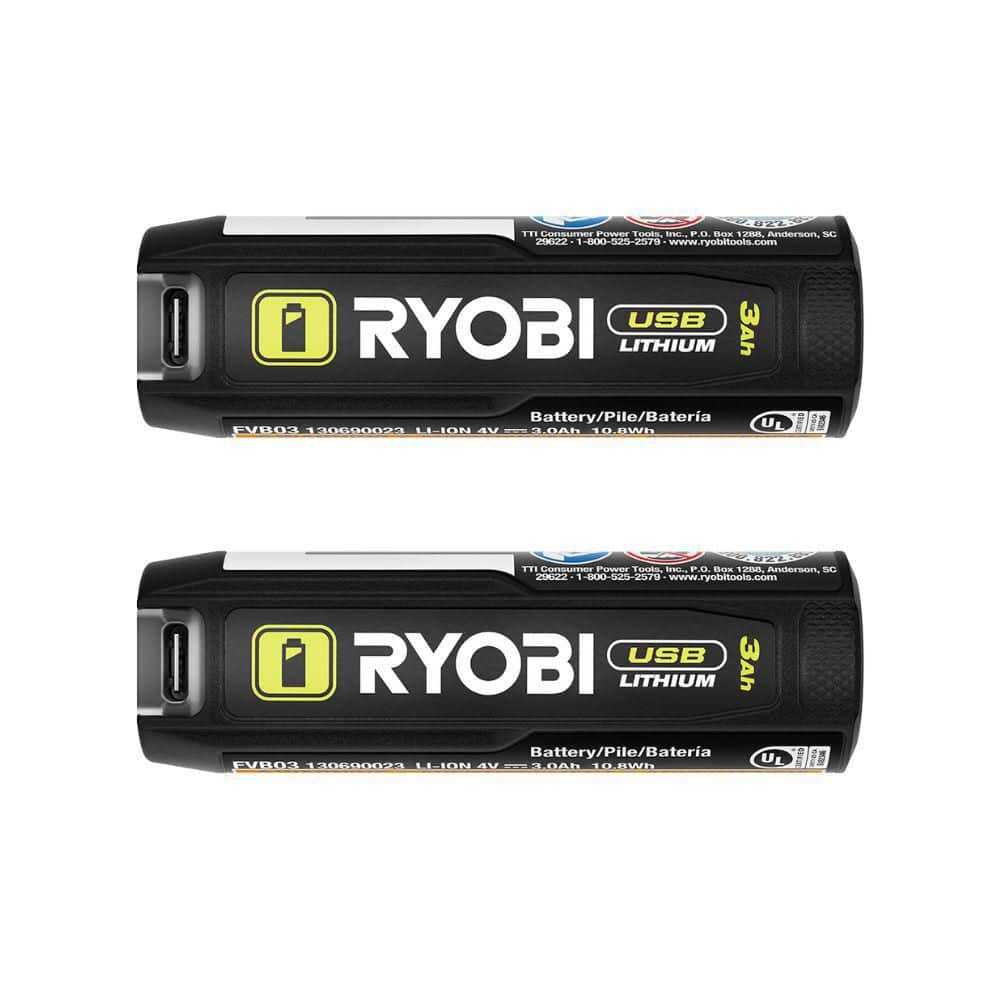 RYOBI USB Lithium 3.0 Ah Lithium-Ion Rechargeable Battery (2-Pack) (1)