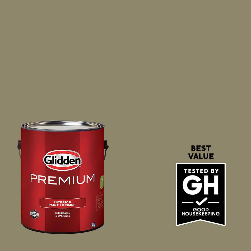 Glidden Premium 1 gal. PPG1027-5 Rattan Palm Semi-Gloss Interior Latex Paint
