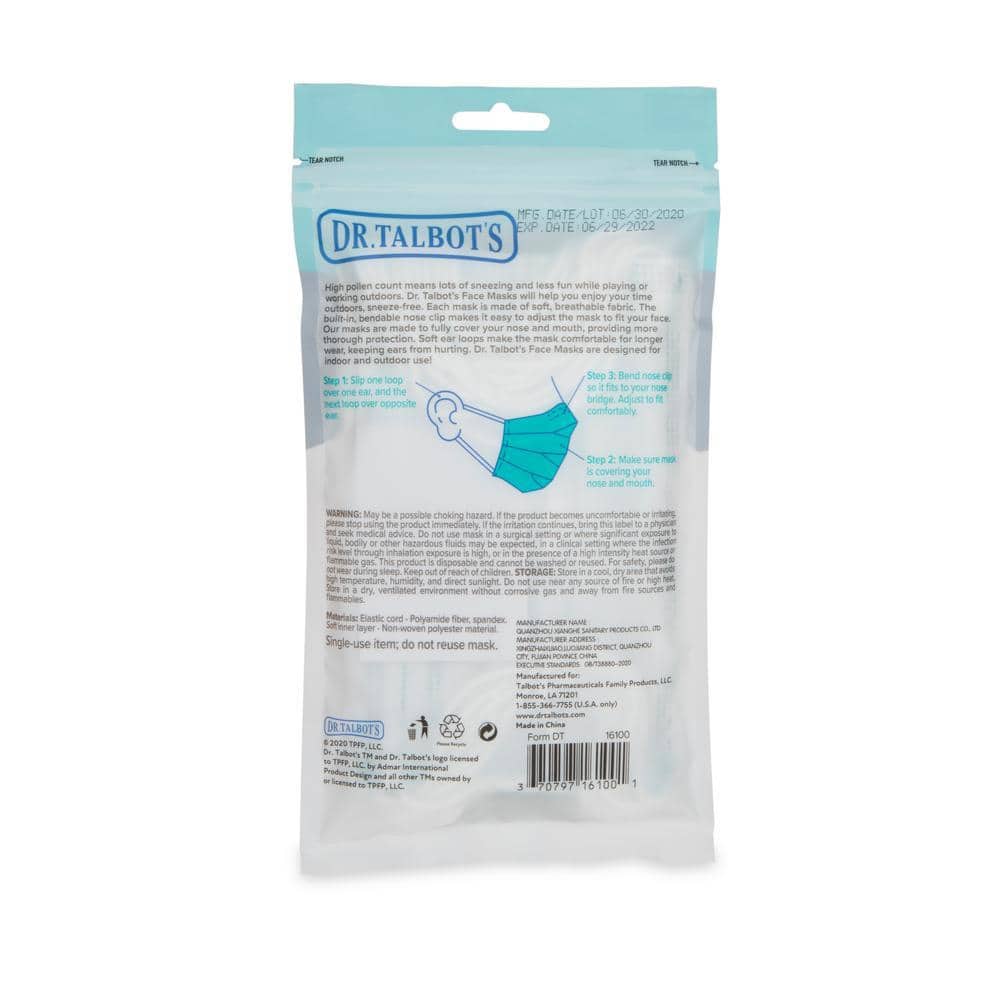 DR. TALBOT'S Disposable Teen Protective Flat Pleated Face Mask (240-Pack) (2)