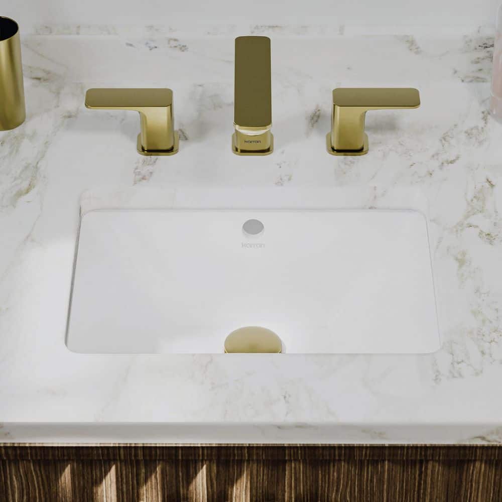 Karran Valera 17 in. x 13-3/4 in. Rectangular Undermount Vitreous China Bathroom Sink in White (3)