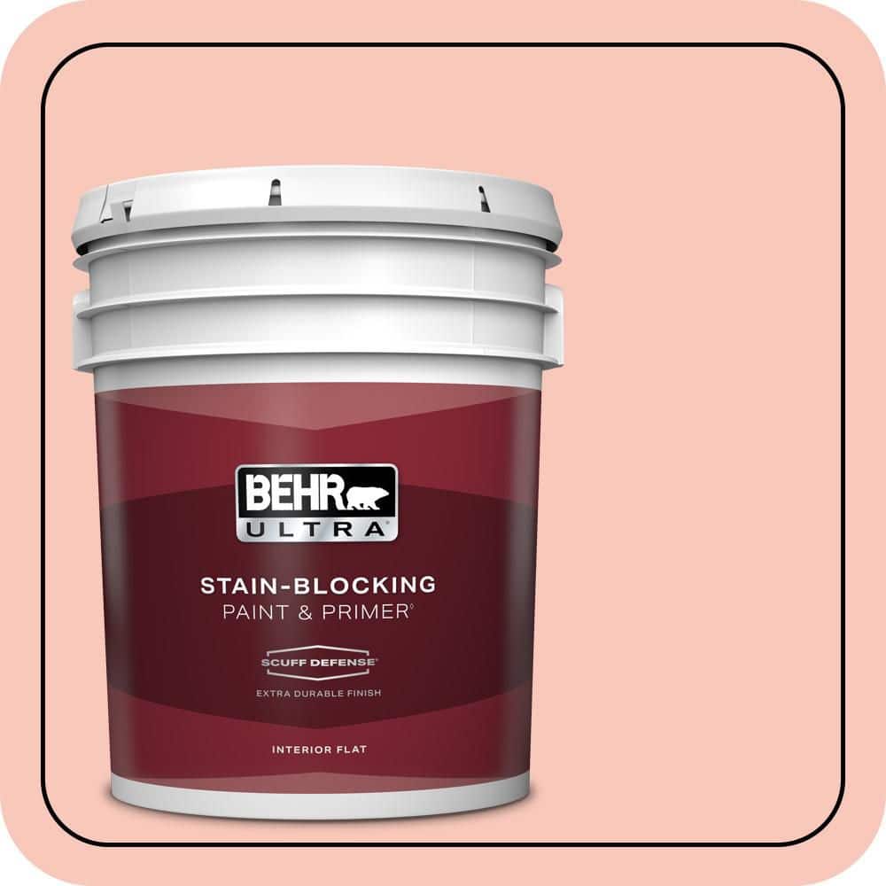 BEHR ULTRA 5 gal. #P180-2 Sherbet Fruit Extra Durable Flat Interior Paint & Primer