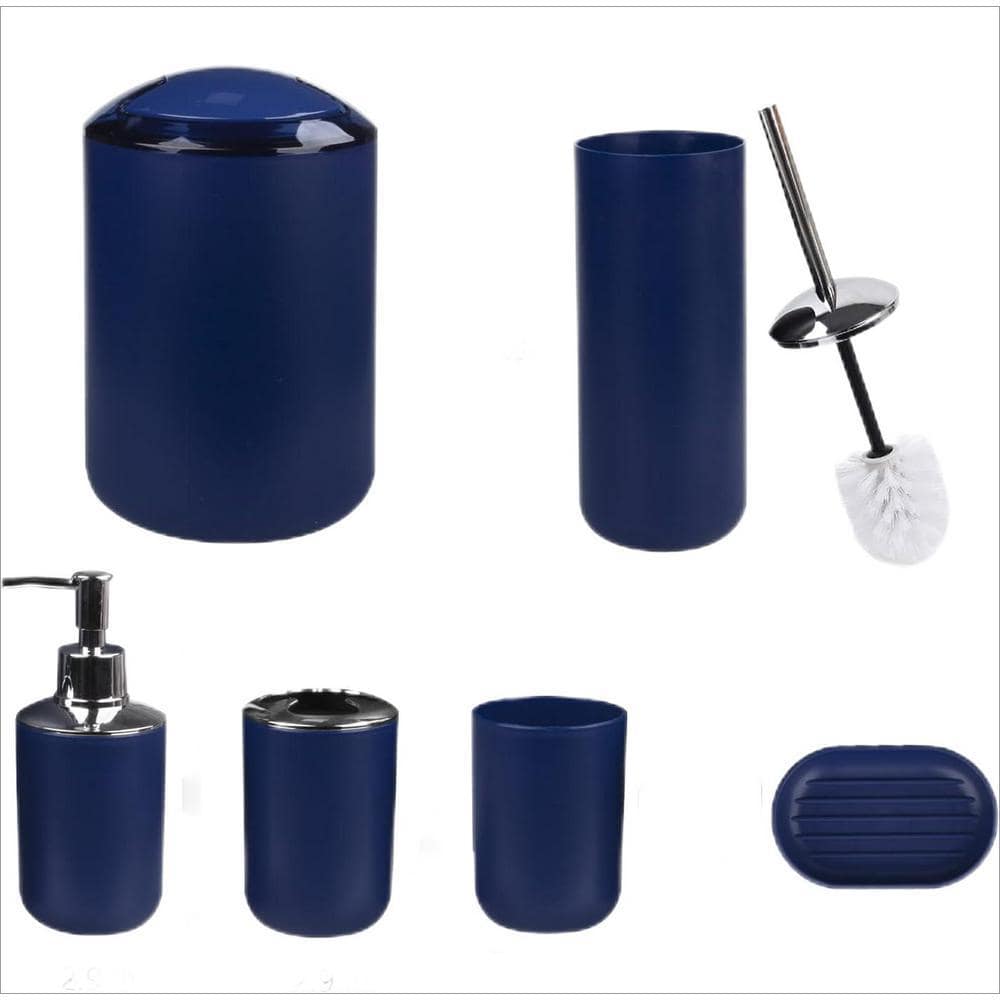 Dyiom Bathroom Accessories Set 6-Piece, Navy (1)