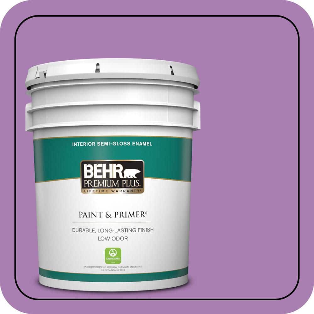 BEHR PREMIUM PLUS 5 gal. #P100-5 I Heart Potion Semi-Gloss Enamel Low Odor Interior Paint & Primer
