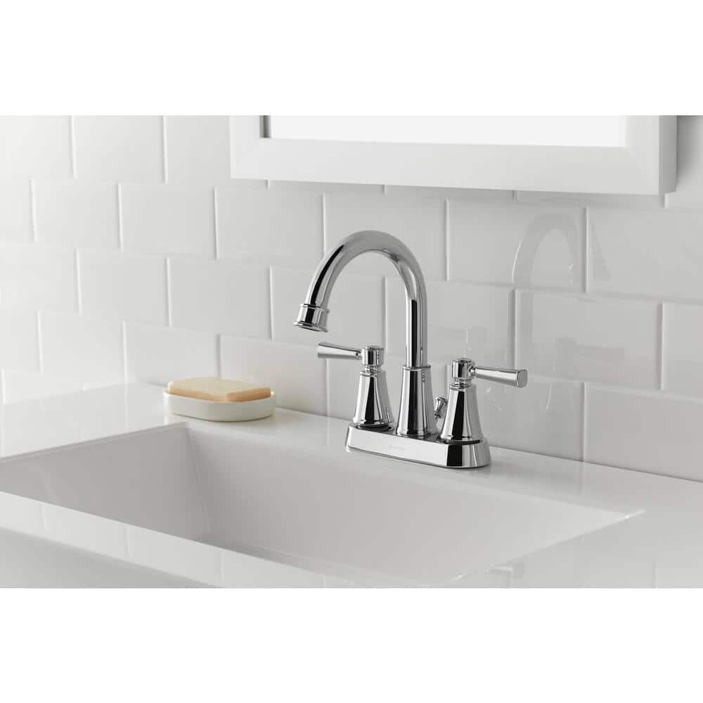 Glacier Bay Melina 4 in. Centerset Double Handle High-Arc Bathroom Faucet in Chrome (4)