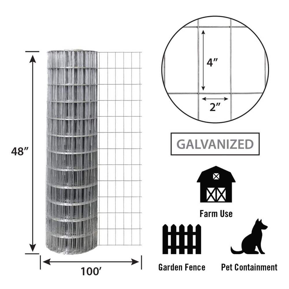 IRONRIDGE 4 ft. x 100 ft. Galvanized Welded Wire (2)