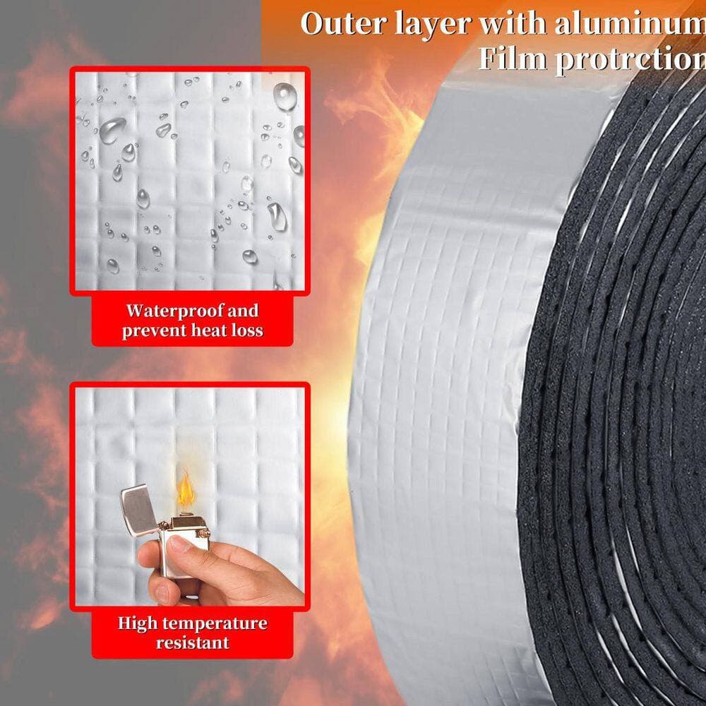 NVNOO 0.2 in. x 2 in. x 32.8 ft. R-1 Outdoor Pipe Insulation Wrap, for Winter Freeze Protection (2-Pack) (3)