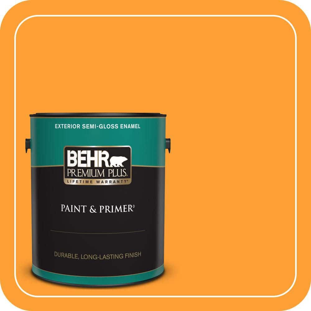 BEHR PREMIUM PLUS 1 gal. #P250-7 Blazing Bonfire Semi-Gloss Enamel Exterior Paint & Primer