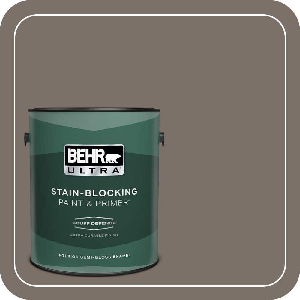 BEHR ULTRA 1 gal. #N200-6 Kindling Extra Durable Semi-Gloss Enamel Interior Paint & Primer