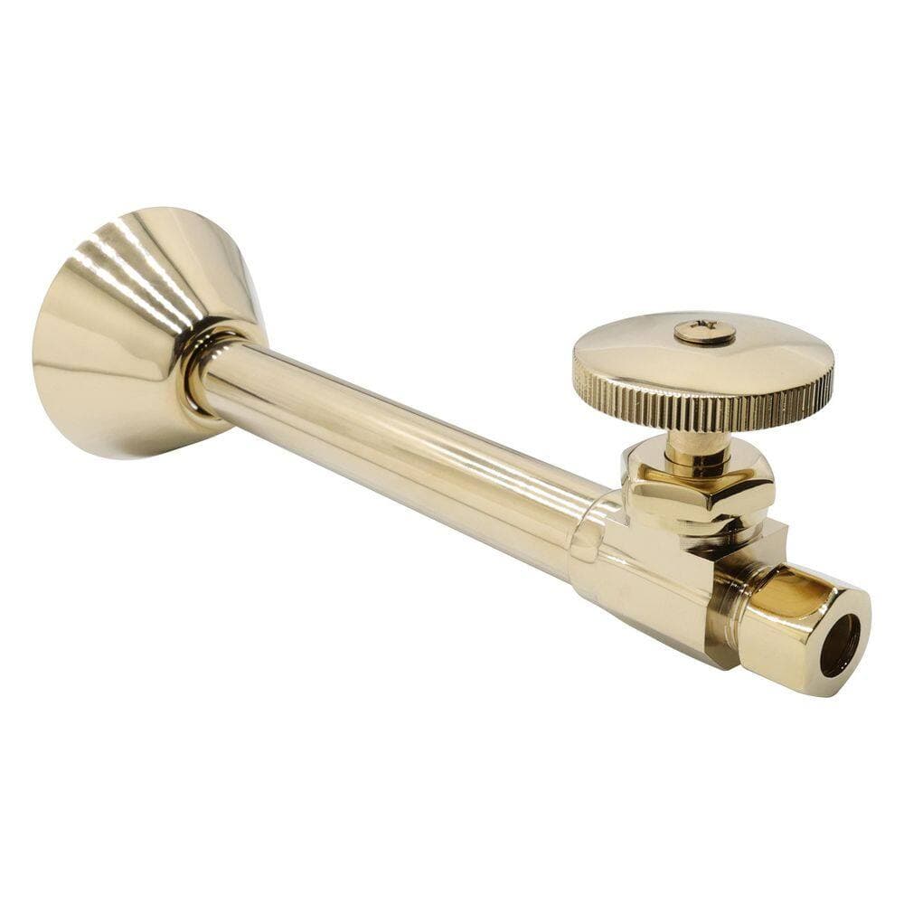Westbrass 1/2 in. Copper Sweat x 3/8 in. O.D. Compression Outlet Angle Stop in Polished Brass (3)