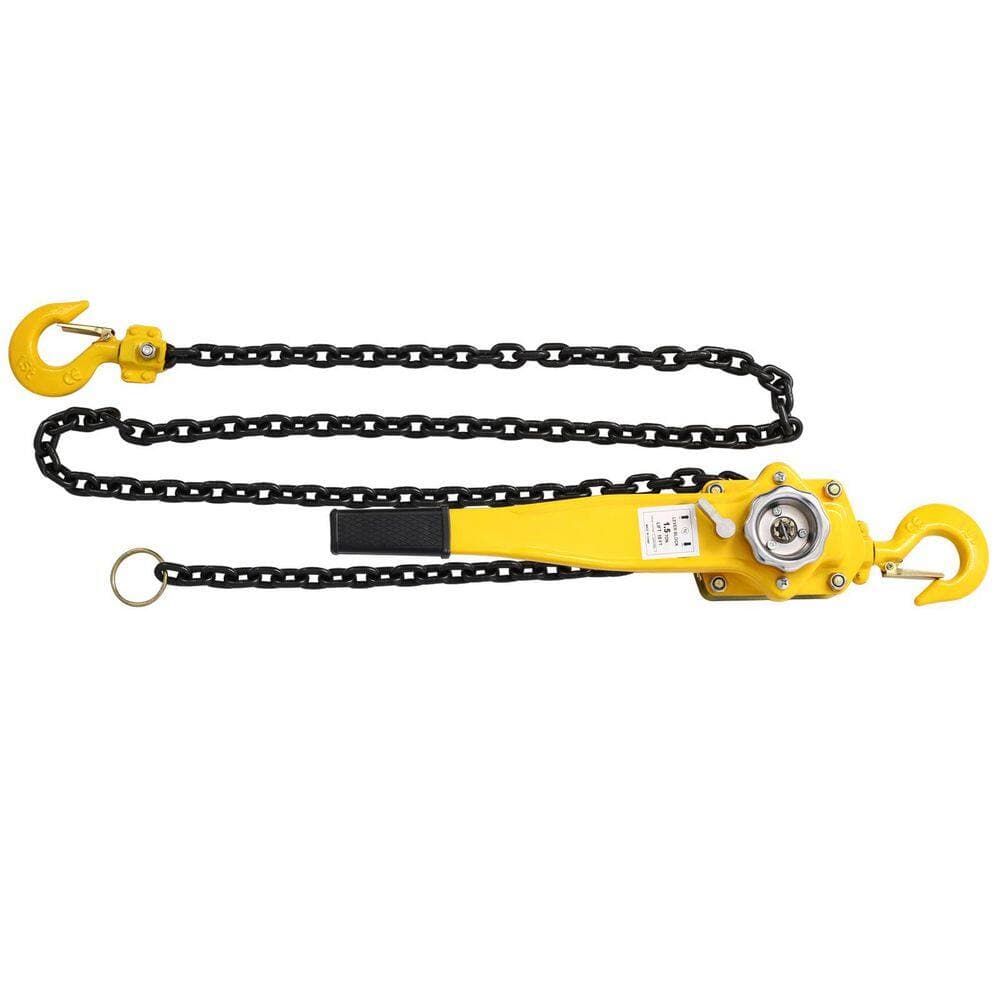Tatayosi 10 ft. 1 1/2 Ton Steel Block Chain Lever Hoist Puller Lifter 3300 lbs Capacity (2)