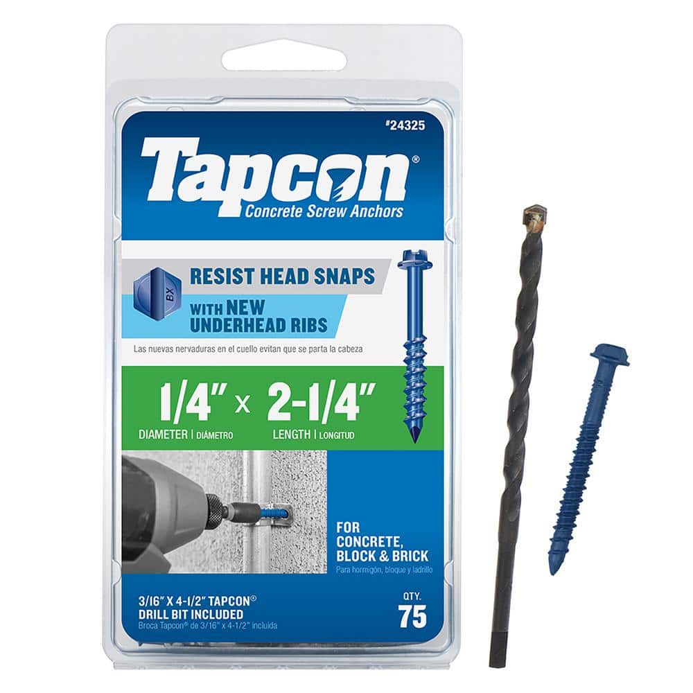 Tapcon 1/4 in. 1-3/4 in. Hex-Washer-Head Concrete Anchors