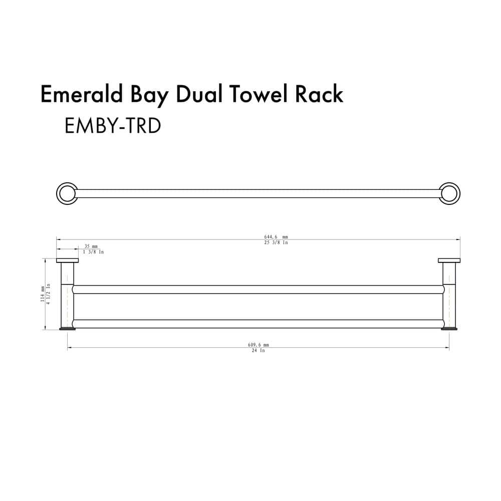 ZLINE Kitchen and Bath ZLINE Emerald Bay Double Towel Rail in Gun Metal (EMBY-TRD-GM) (2)