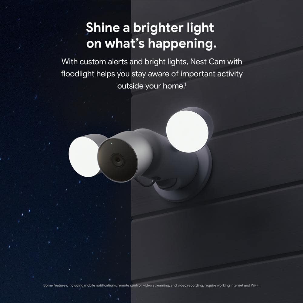 Google Nest Cam with Floodlight - Wired Outdoor Smart Home Security Camera (4)