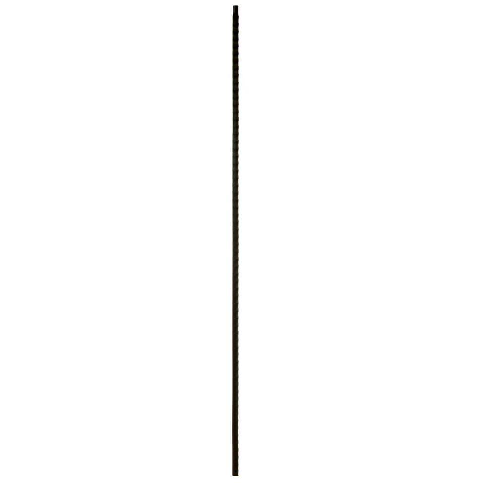 WM Coffman 44 in. x 9/16 in. Satin Black Hammered Plain Gothic Hollow Iron Baluster (1)