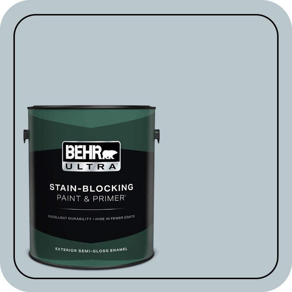 BEHR ULTRA 1 gal. #N480-2 Flowing Breeze Semi-Gloss Enamel Exterior Paint & Primer