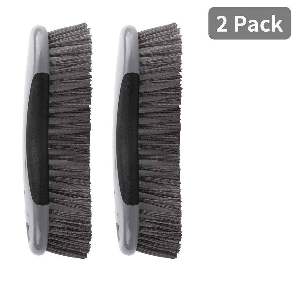 KIWDZFU Multi-Purpose Heavy Duty Scrub Brush for Bathroom Kitchen Tiles Pack of 2 Durable with Non-Slip Grip (3)