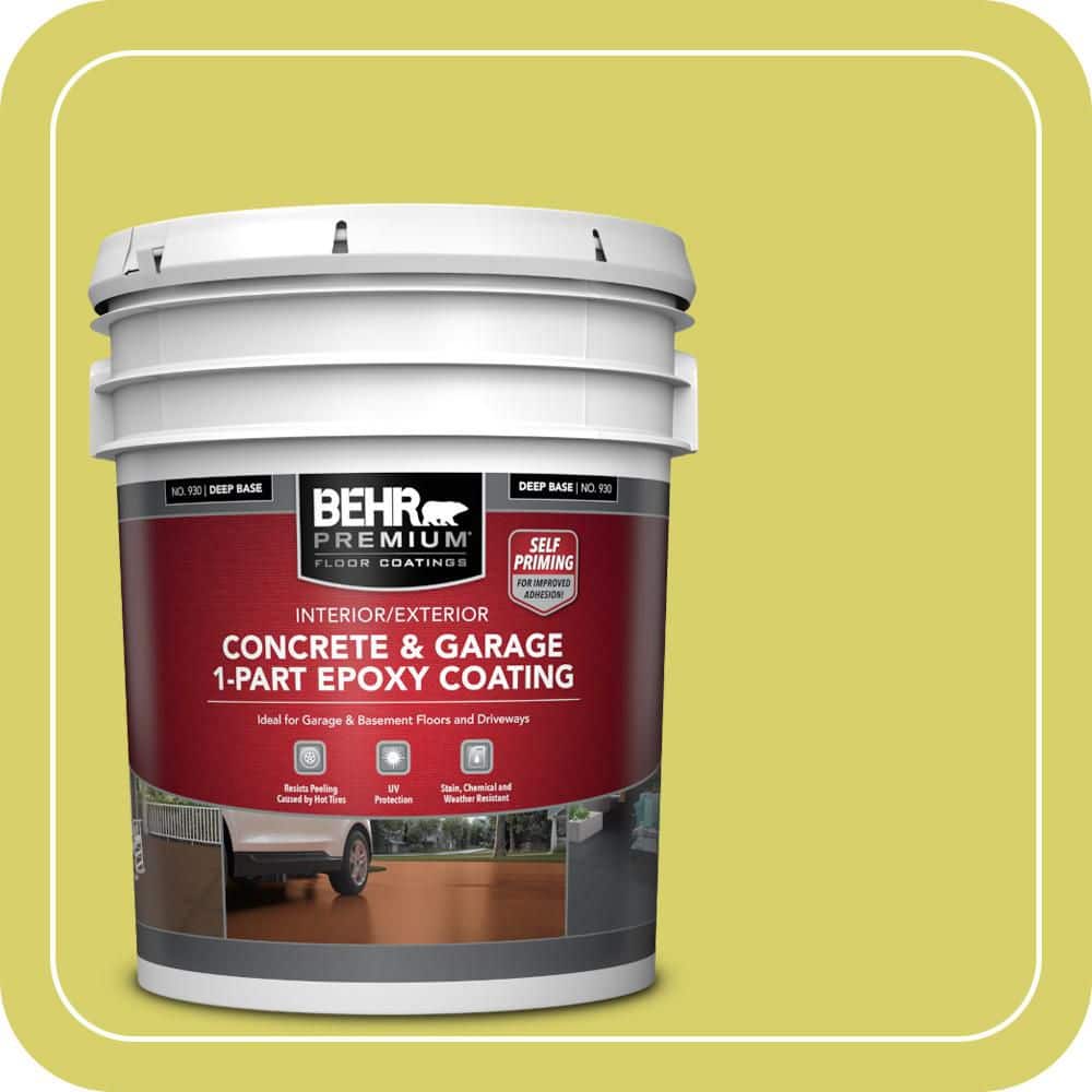 BEHR PREMIUM 5 gal. #P340-4 Lime Tree Self-Priming 1-Part Epoxy Satin Interior/Exterior Concrete and Garage Floor Paint