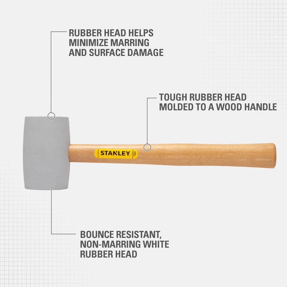 Stanley 16 oz. White Rubber Mallet (2)