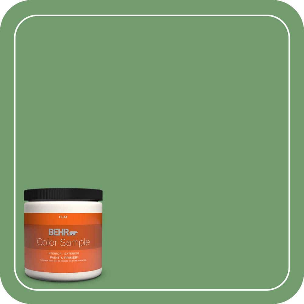 BEHR PREMIUM PLUS #450D-6 Shire Green Interior/Exterior Paint & Primer Color Sample (1)