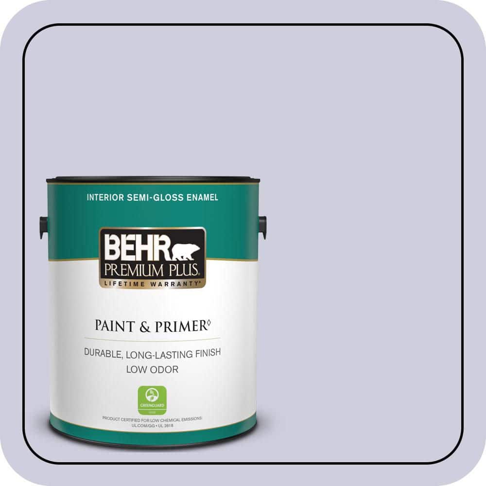 BEHR PREMIUM PLUS 1 gal. #640C-2 Lavender Sparkle Semi-Gloss Enamel Low Odor Interior Paint & Primer