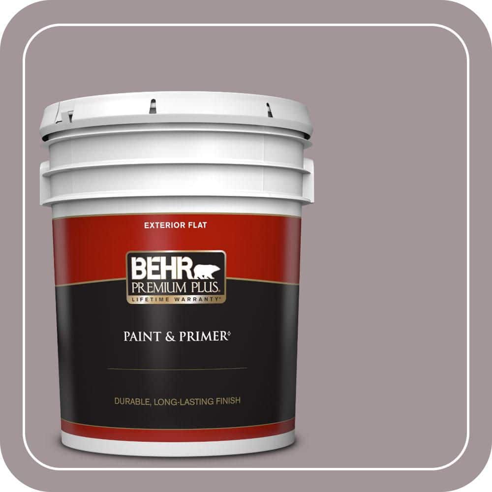 BEHR PREMIUM PLUS 5 gal. #PPU17-13 Heather Plume Flat Exterior Paint & Primer