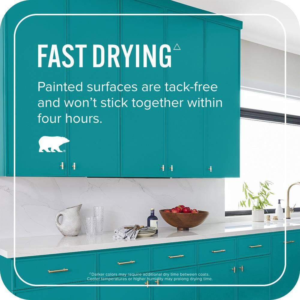 BEHR DYNASTY #500B-7 Tucson Teal Enamel Interior Stain-Blocking Paint and Primer (3)