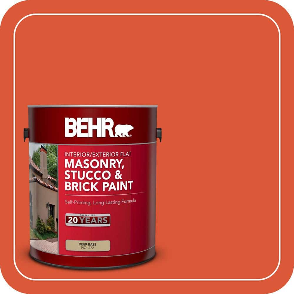 BEHR 1 gal. #P190-7 Inferno Flat Interior/Exterior Masonry, Stucco and Brick Paint (1)