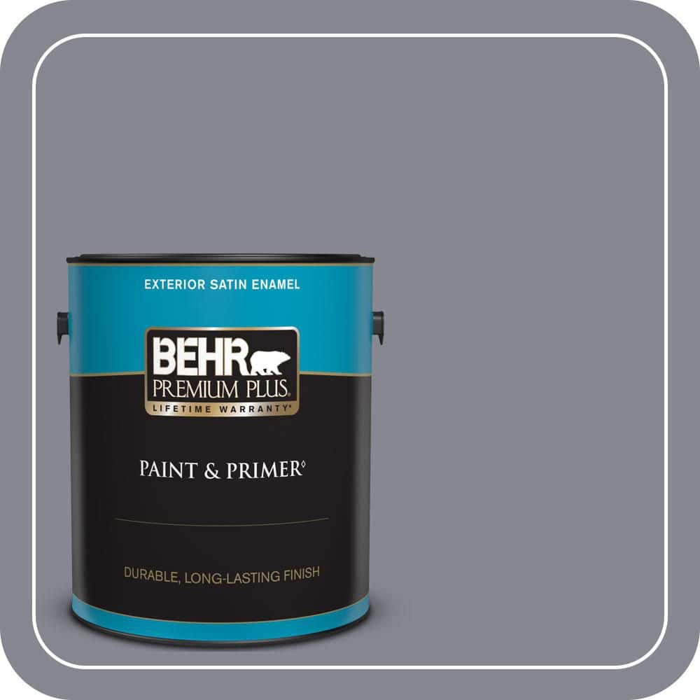 BEHR PREMIUM PLUS 1 gal. #PPU16-15 Gray Heather Satin Enamel Exterior Paint & Primer