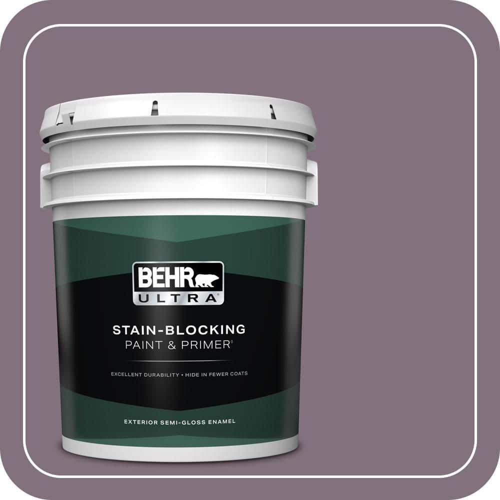 BEHR ULTRA 5 gal. #690F-6 Wine Frost Semi-Gloss Enamel Exterior Paint & Primer