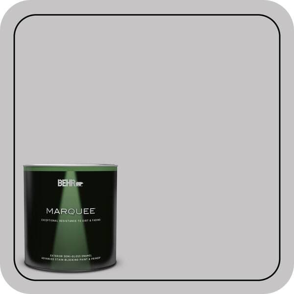 BEHR MARQUEE 1 qt. #T15-6 Dreamscape Gray Semi-Gloss Enamel Exterior Paint & Primer (2)