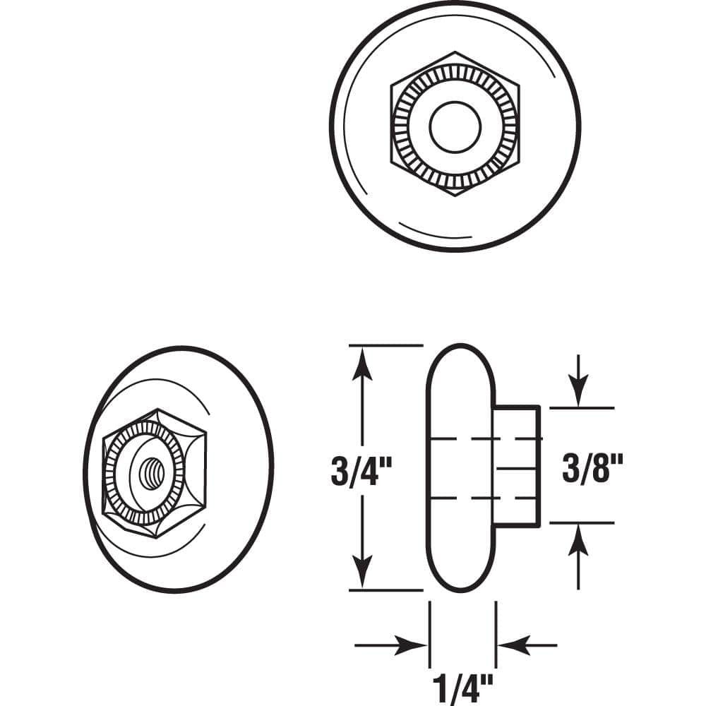Prime-Line 3/4 in. Nylon Roller for Sliding Shower Doors (4-pack) (2)