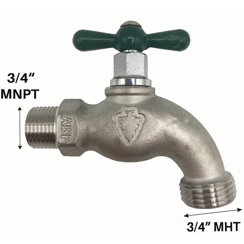 Arrowhead Brass 3/4 in. MIP x 3/4 in. MHT Marine-Grade Stainless Steel Hose Bib (2)