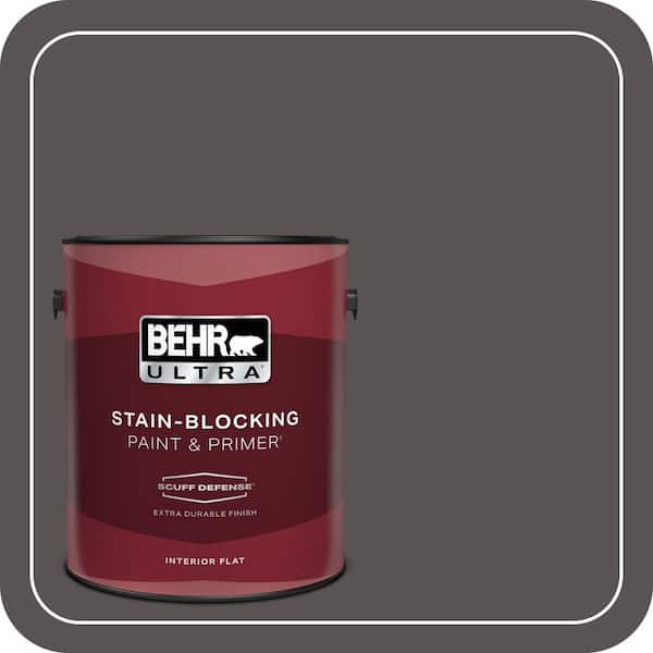 BEHR PREMIUM PLUS #BXC-23 Catskill Brown Flat Interior/Exterior Paint & Primer Color Sample (3)