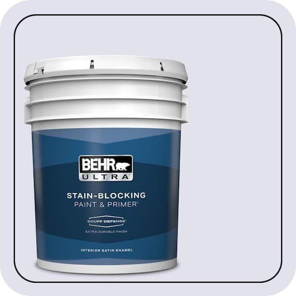 BEHR ULTRA 5 gal. #M550-1 White Lavender Extra Durable Satin Enamel Interior Paint & Primer (2)