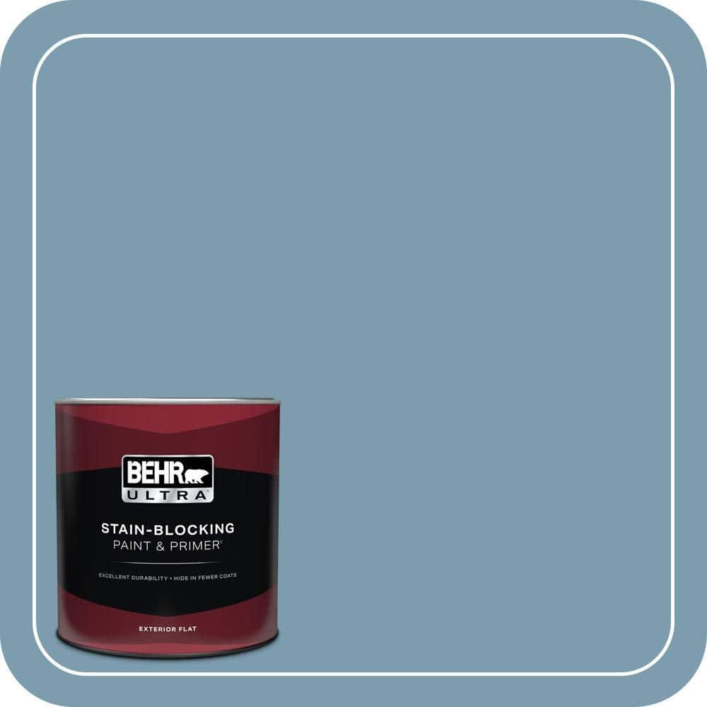 BEHR ULTRA 1 qt. #PMD-14 Yacht Harbor Flat Exterior Paint & Primer