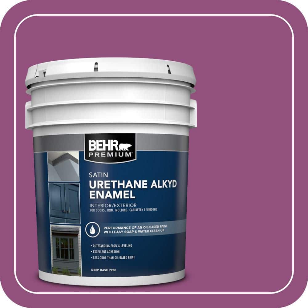 BEHR PREMIUM 5 gal. #P110-7 XOXO Urethane Alkyd Satin Enamel Interior/Exterior Paint