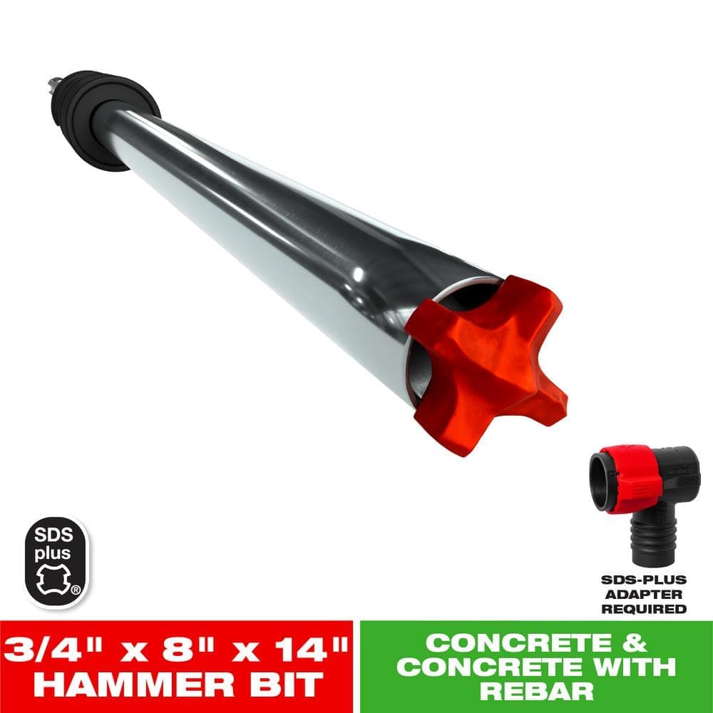 DIABLO AMPED Rebar Demon 3/4 in. x 8 in. x 14 in. SDS-Plus 4-Cutter Full Carbide Head Dust Extraction Hammer Drill Bit