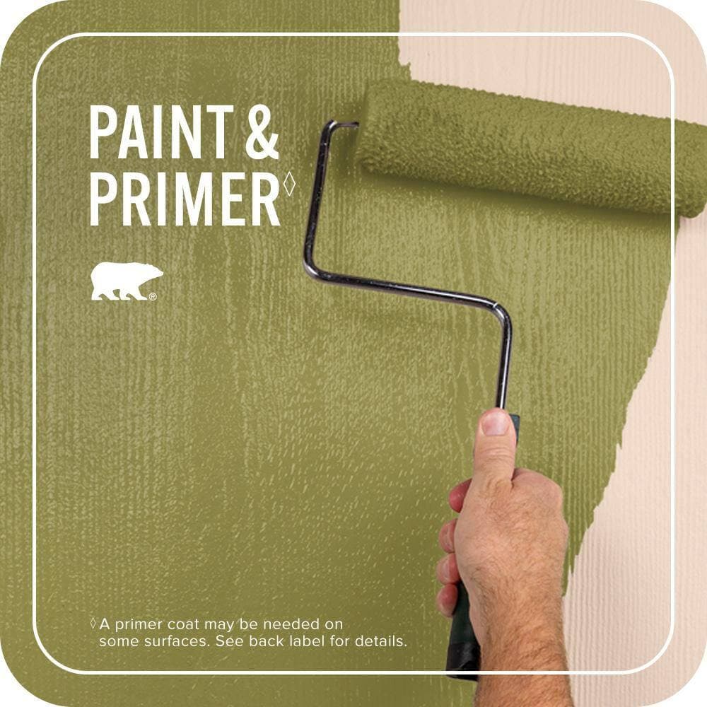 BEHR PREMIUM PLUS 5 gal. #PPU9-03 Retro Avocado Satin Enamel Exterior Paint & Primer (3)