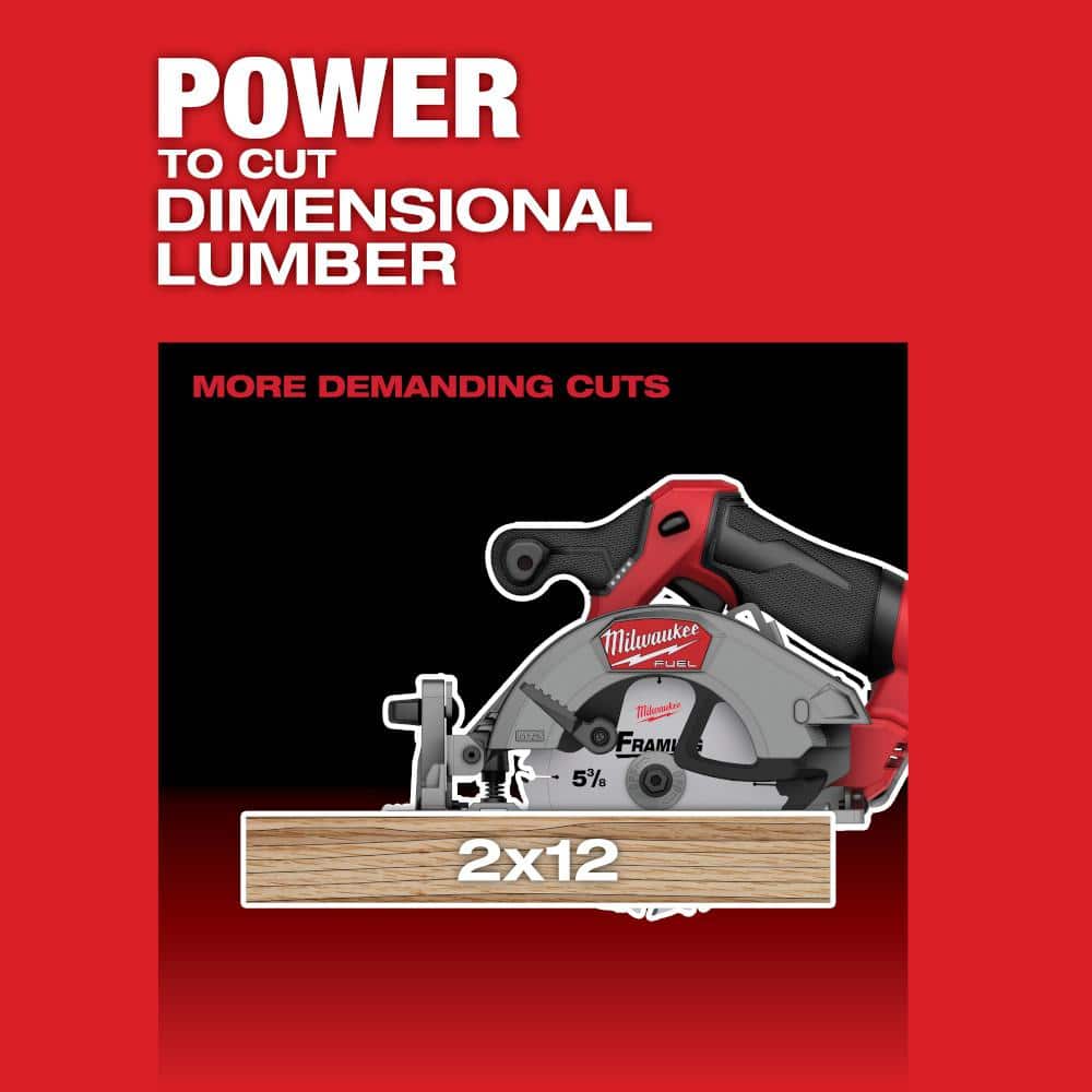 Milwaukee M12 FUEL 12V Lithium-Ion Brushless 5-3/8 in. Cordless Circular Saw Kit with Cut Off Saw Batteries and Charger (3)