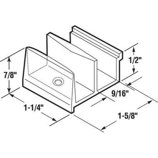 Prime-Line Clear Acrylic Shower Door Bottom Guide, Sterling (3)