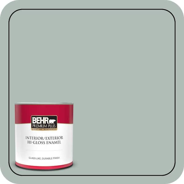 BEHR PREMIUM PLUS 1 gal. Home Decorators Collection #HDC-NT-25 Dew Semi-Gloss Enamel Low Odor Interior Paint & Primer (4)