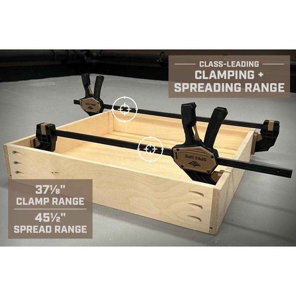 SPEC OPS 37 in. 330 lbs. Trigger Clamp, Large 1-Handed Clamp, 37-1/8 in. Clamp Range, 45-1/2 in. Spreader Range (3)