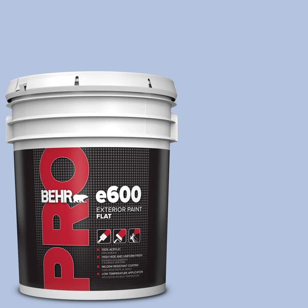 BEHR PRO 5 gal. #600C-3 Periwinkle Bud Flat Exterior Paint (1)