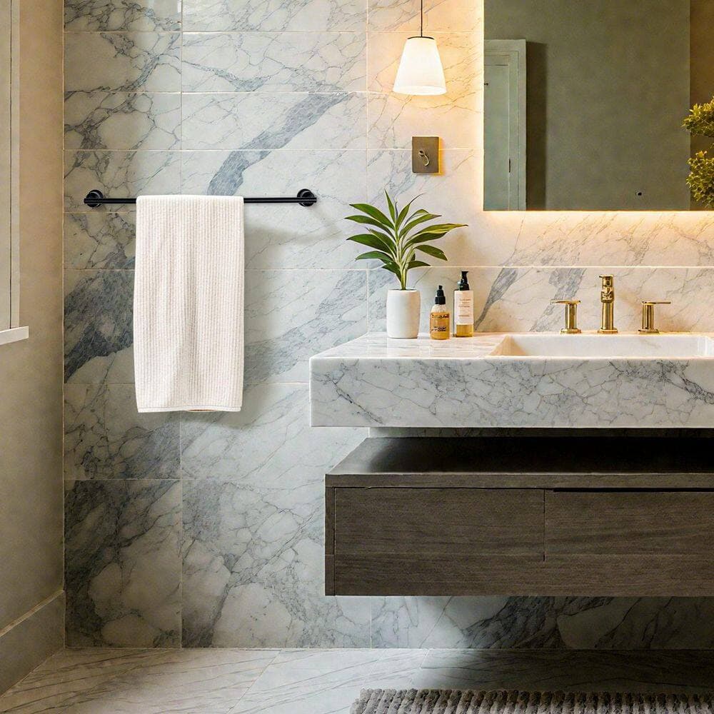 VEVETTA Wall Mounted Single Towel Bar (2)