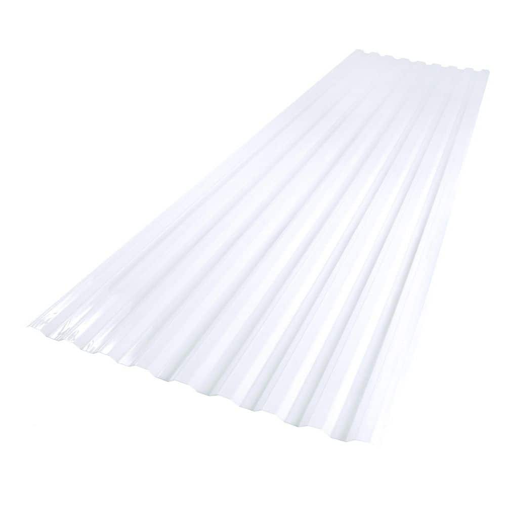 Suntuf 26 in. x 6 ft. Corrugated Polycarbonate Roof Panel in White Opal (1)